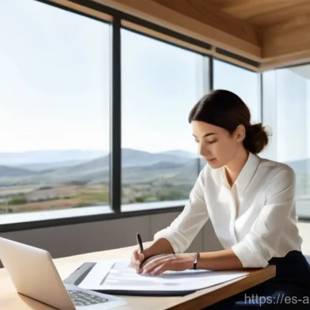 집짓기 전 체크리스트 - **Prompt 1: The Visionary Architect's Dream**
"A talented female architect, in her late 30s, wit...