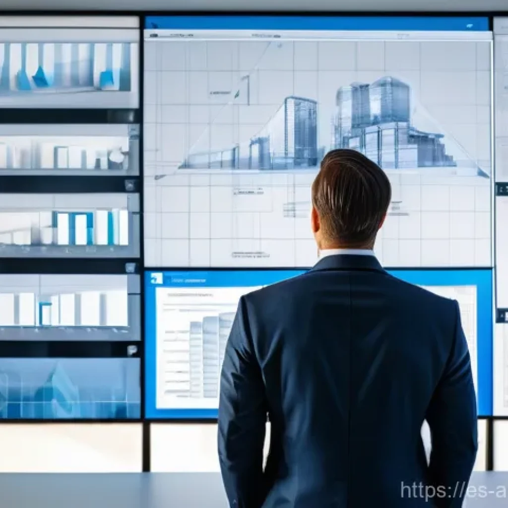 건축 프로젝트 예산 계획 - **Prompt:** A modern architect, dressed in a professional business suit, stands in a brightly lit, c...